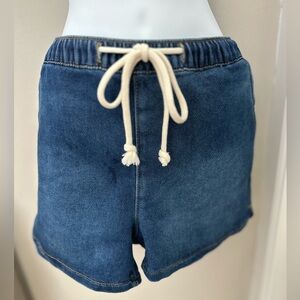 Satin Doll Jeans Denim Shorts PXL NWT Drawstring